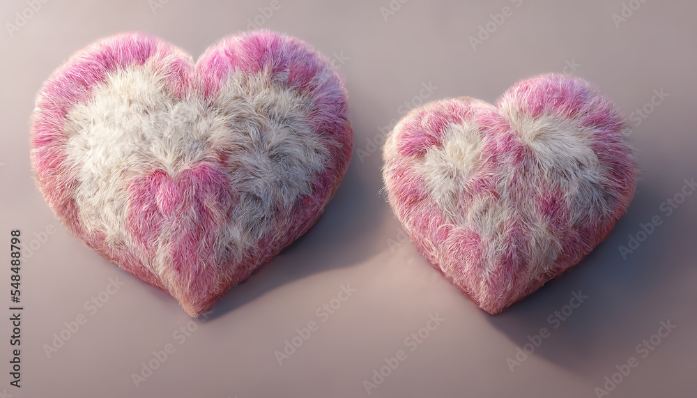 Loving Valentine hearts. AI render. Loving Valentine hearts. AI render.