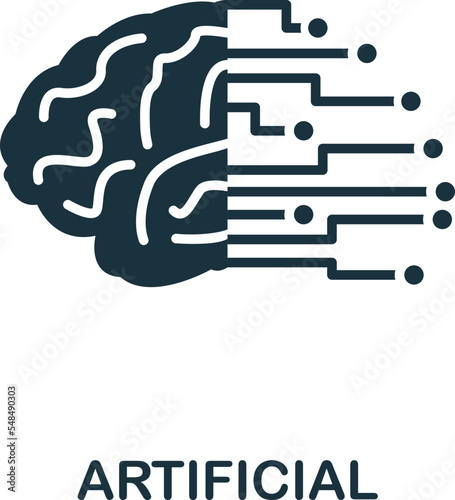 Artificial icon. Monochrome simple Smart Technology icon for templates, web design and infographics