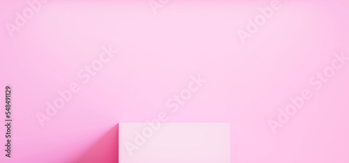 Light pink podium background 3D render for product presentation.