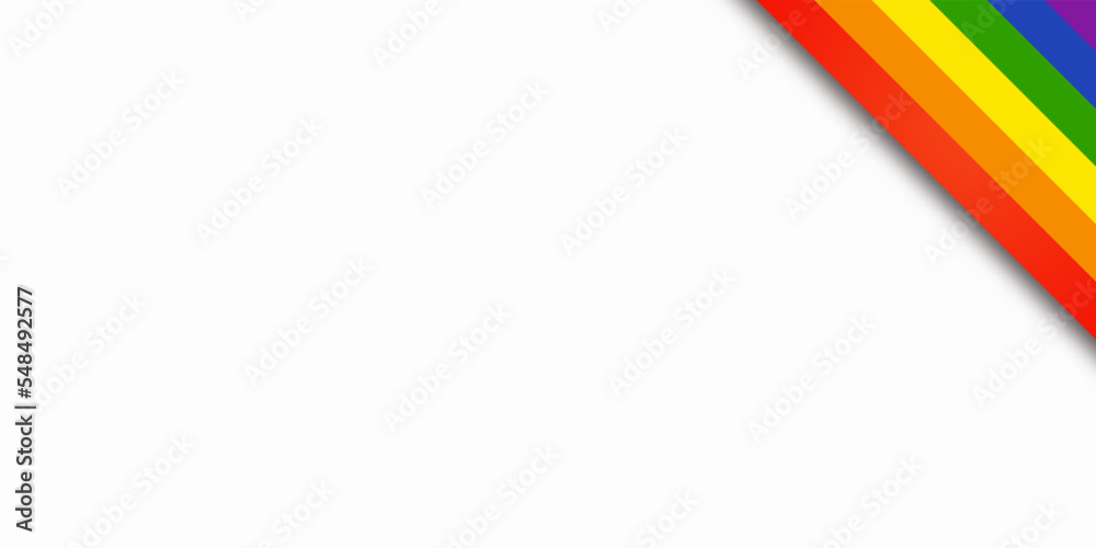 Abstract geometric red, orange, yellow, green, blue and purple ribbon lgbtq color isolated white background. Lgbt Pride History Month color background with copy space for text. Vector illustration Abstract geometric red, orange, yellow, green, blue and purple ribbon lgbtq color isolated white background. Lgbt Pride History Month color background with copy space for text. Vector illustration