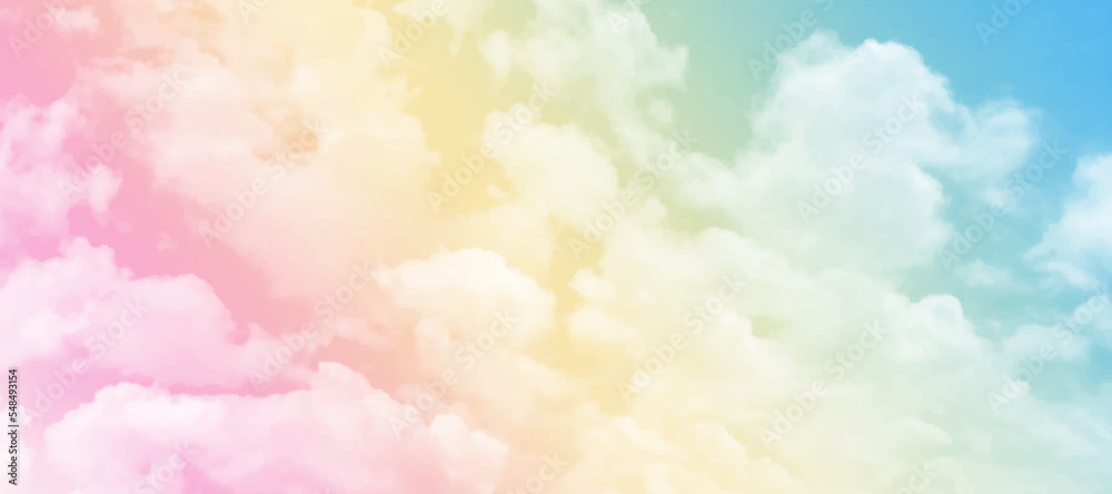 World environment day concept. Pastel sky and white clouds background World environment day concept. Pastel sky and white clouds background