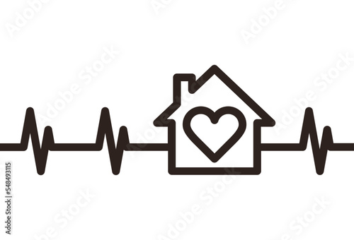 House heartbeat, home symbol