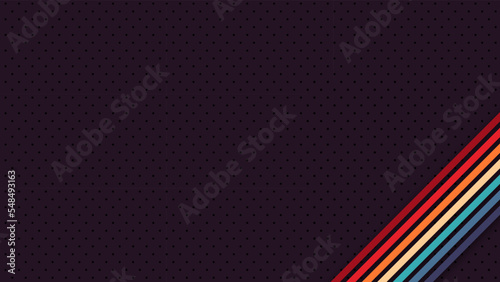 Simple abstract retro futuristic design in 1970's 1980's 1960's style with colorful lines. Vector illustration. Funky technology background.