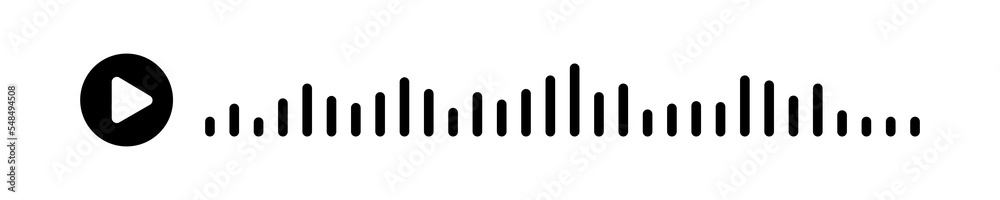 Audio wave. icon sound song. EQ. Podcast wave. Symbols on isolated background. Voice message. Vector illustration.