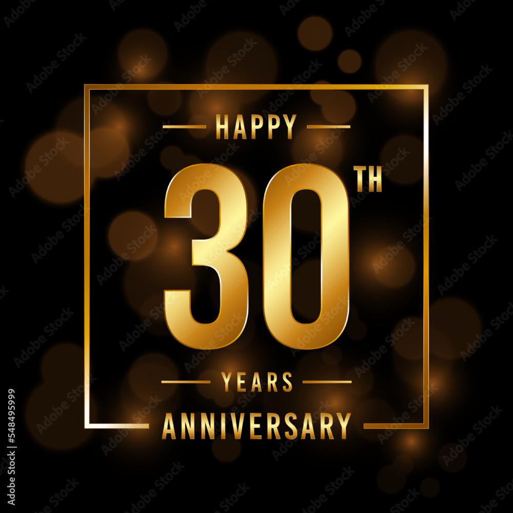 30th Anniversary. Anniversary template design with golden font for ...