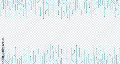Circuit board electronics digital technology banner. Abstract technology background. Tech futuristic circuit board abstract banner. Vector illustration