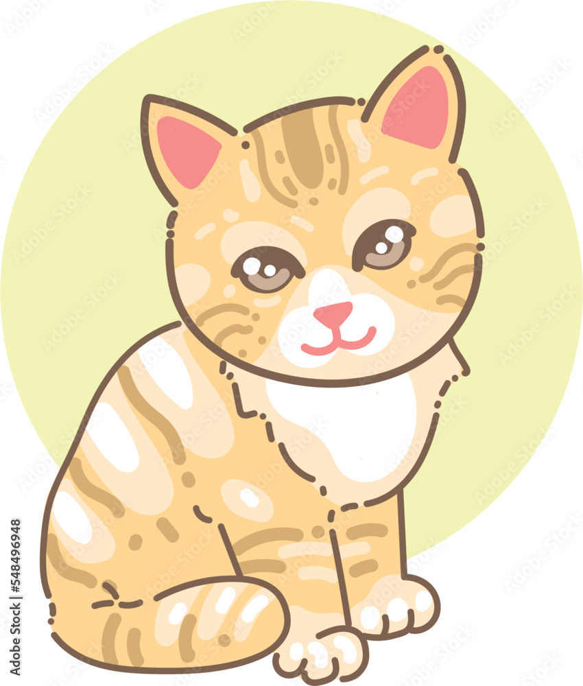 Cute cat illustration flat design Cute cat illustration flat design
