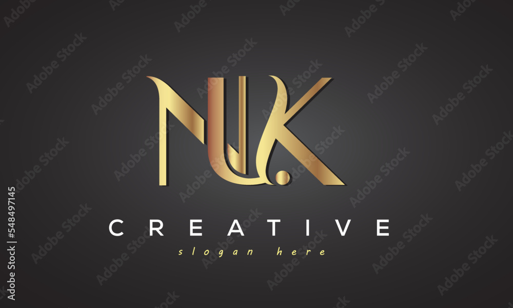 NUK creative luxury logo design Stock Vector | Adobe Stock
