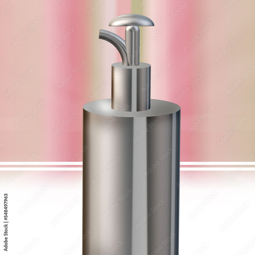 Obraz premium 3D Seifenspender silber metallic