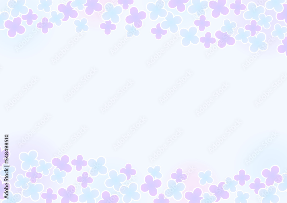 背景　花畑の枠　紫