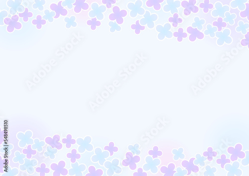 背景　花畑の枠　紫