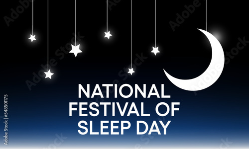 Festival of Sleep day is observed every year on January 3, intended to be a celebration of sleep and a call to action on important issues related to sleep. vector illustration