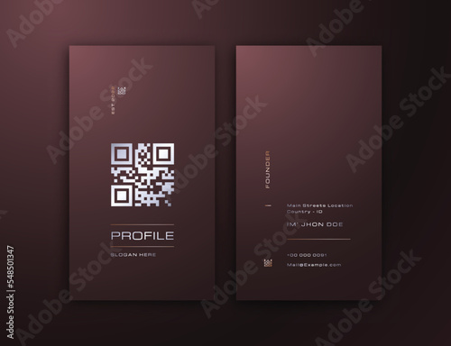 Stylish Modern Vertical Business Card Editable Template