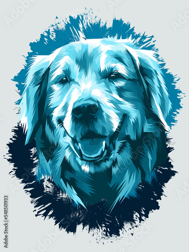 Blue dog Head vector Illustration