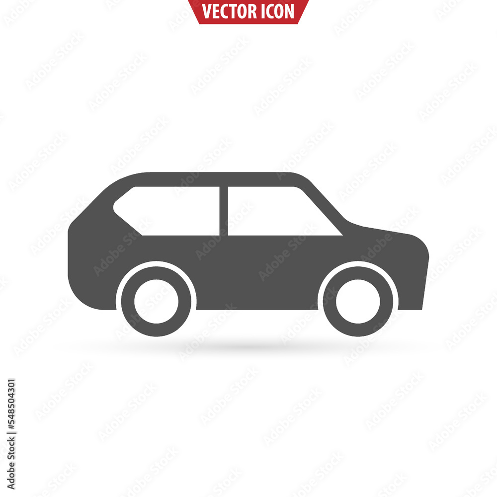 Car flat icon. Vector illustration isolated on a white background.