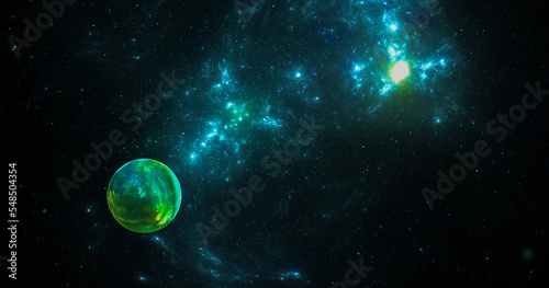 Fantastic abstract background from stars and galactic in space. Fractal spiral. © Nataliia Yudina