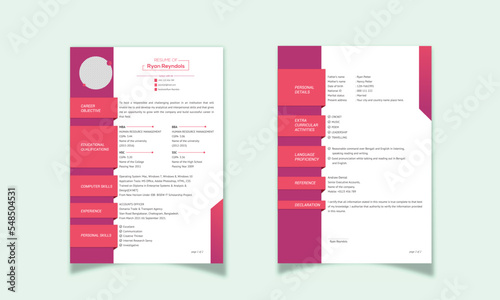 cv format design 