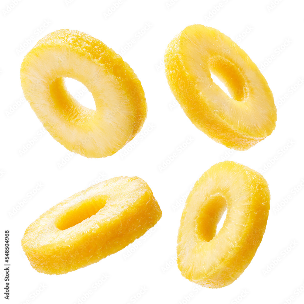 Set of fresh pineapple ring