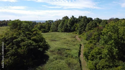 Aerial view of Staten Island Mount Loretto trail photo