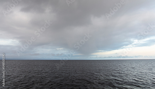 rainy clouds over the sea 