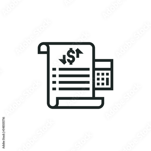 Income statement icon isolated on white background