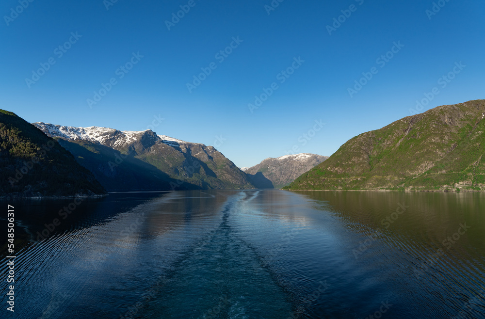 Beautiful Norwegian fjords on a sunny day