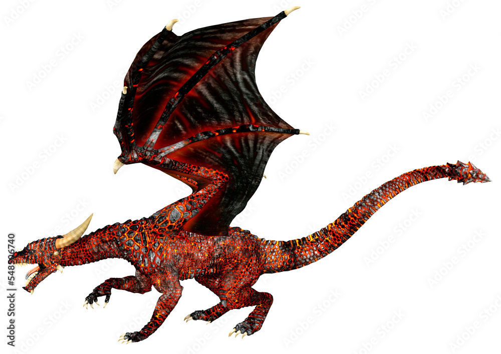 3D Rendering Fairy Tale Dragon on White 3D Rendering Fairy Tale Dragon on White