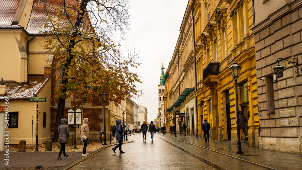 beautiful krakow poland old city - obrazy, fototapety, plakaty 