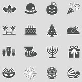 Holidays Icons. Sticker Design. Vector Illustration.