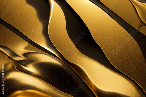 Liqud gold splash black background 3D-Illustration photo