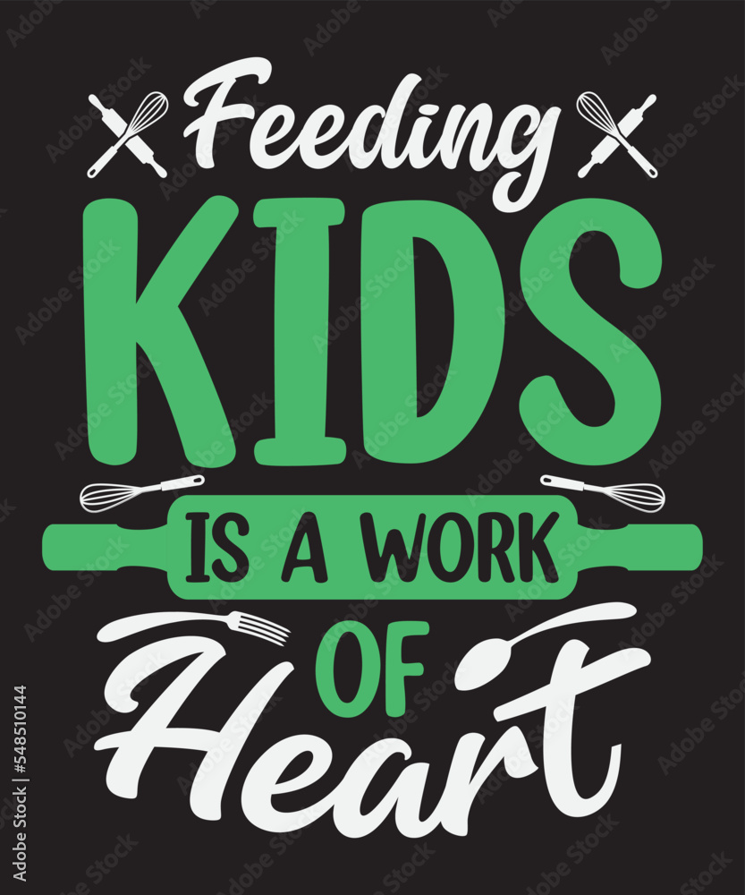 Feeding kids is a work of heart, Vector Artwork, T-shirt Design Idea, Typography Design, Artwork 