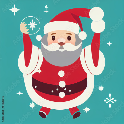 Wallpaper Mural santa claus with christmas tree Torontodigital.ca