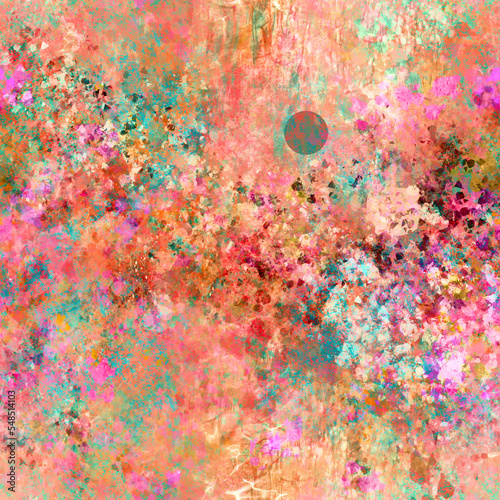 Abstract bright colors blurry painted layered pattern