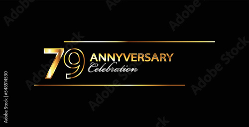 79th anniversary celebration. 79 year anniversary celebration. Golden anniversay celebration. Banner anniversary celebration. photo