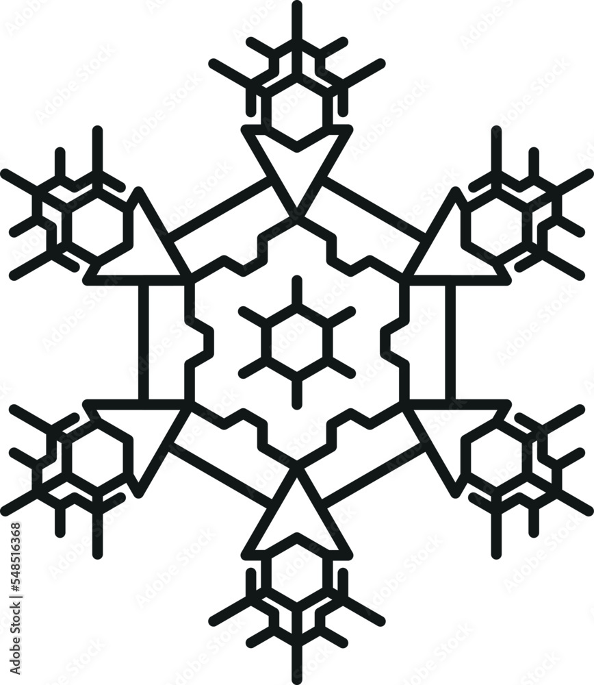 Single snowflake flat vector illustration Single snowflake flat vector illustration