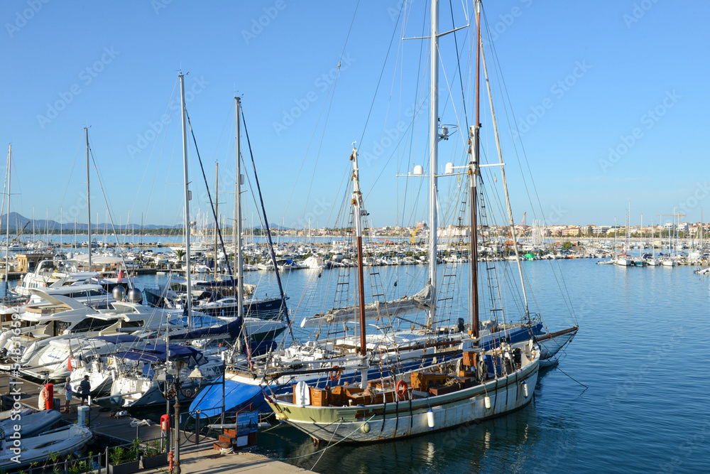 The port of Alghero on Sardinia in Italy