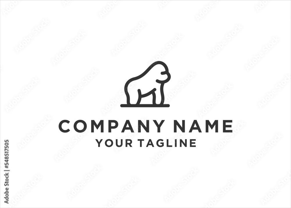 gorilla logo design vector template