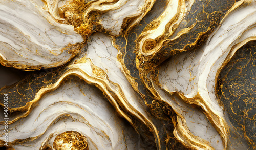 Wallpaper Mural Liquid gold marble luxury structure Wallpaper 3D-Illustration, 3D-Darstellung, stormy Torontodigital.ca