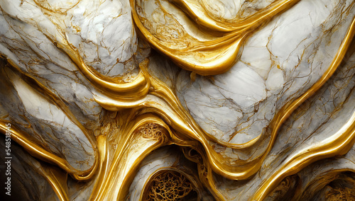 Wallpaper Mural Liquid gold marble luxury structure Wallpaper 3D-Illustration, 3D-Darstellung, stormy Torontodigital.ca