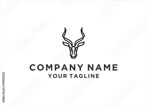 Goat logo line vector design template
