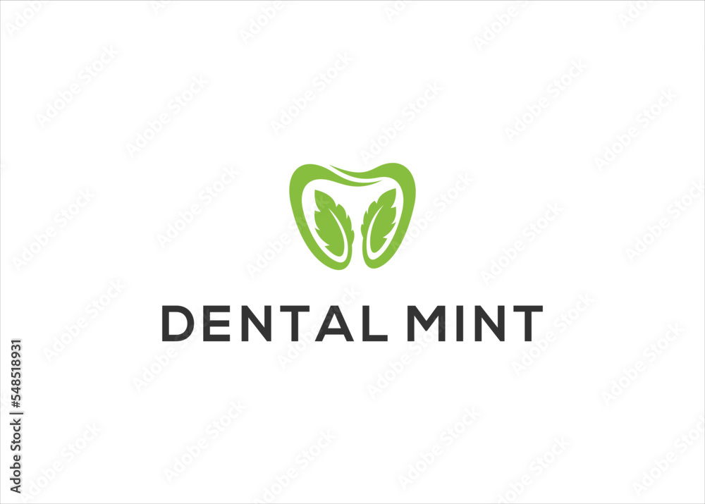 dental mint leaf logo design vector template dental mint leaf logo design vector template