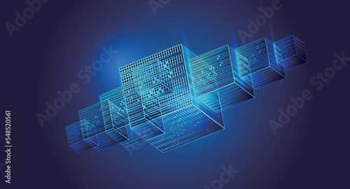 Connected cubes and interspersed lines