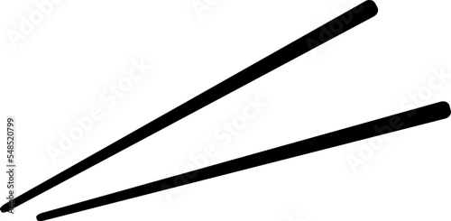 Chopsticks for sushi, vector icon. Black sushi sticks.
