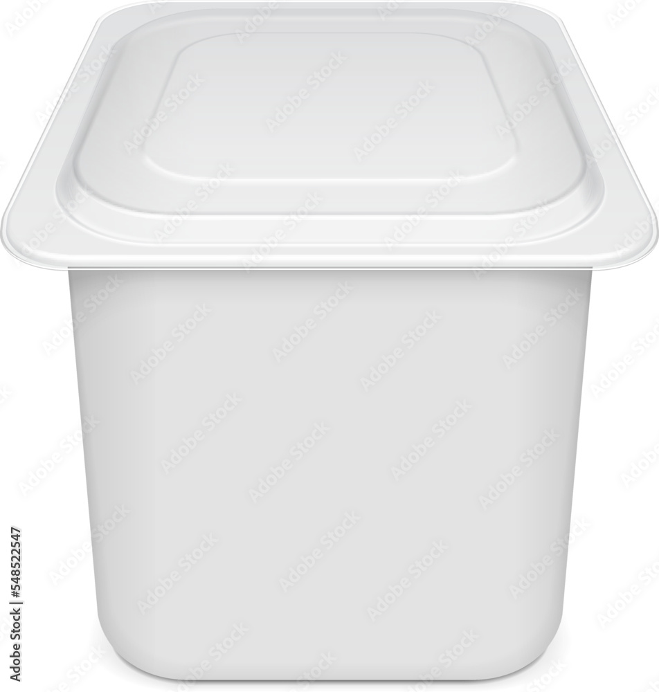 Mockup Empty Closed Blank Styrofoam Plastic Food Tray Container Box With Lid. Illustration Isolated On White Background. Mock Up Template Ready For Your Design. Vector EPS10 Mockup Empty Closed Blank Styrofoam Plastic Food Tray Container Box With Lid. Illustration Isolated On White Background. Mock Up Template Ready For Your Design. Vector EPS10