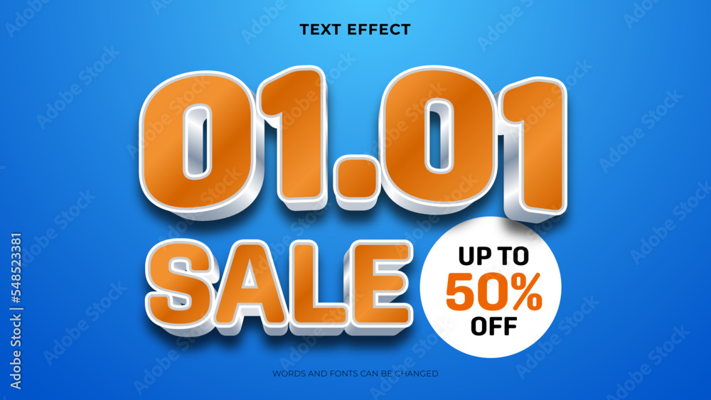 editable text 01.01 3d style, changeable text effect