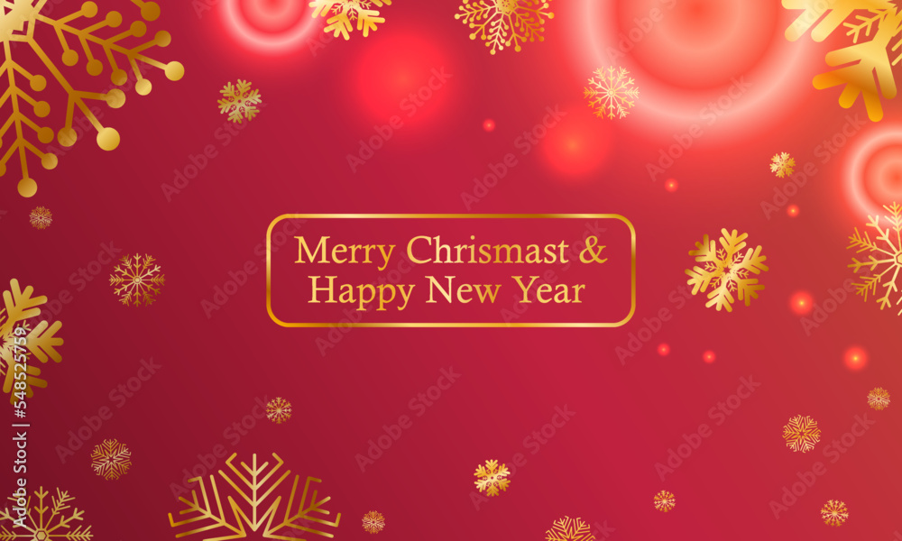 Merry Christmas Wishes And Happy New Year Red Background