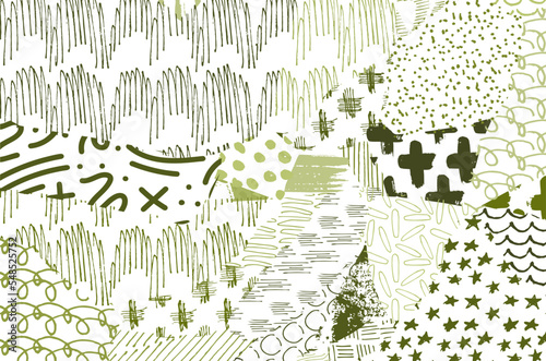 Abstract black strokes, Hand sketched Vector Pattern. Retro abstract pattern in geometric style. Abstract multicolored geometric pattern.	
