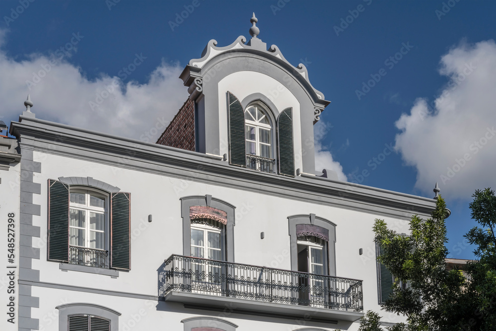 balcony and  windows at traditional building, Funchal, Madeira