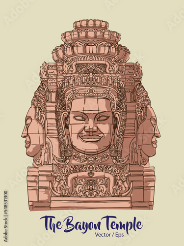 Bayon Temple in Angkor Thom. Bayon is a well known khmer temple at Angkor in Cambodia