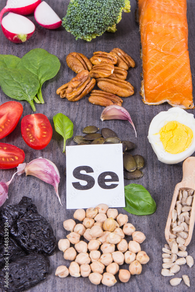 Healthy food as source natural selenium, fiber and other vitamins and minerals